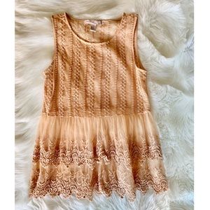 Sheer Embroidered Tank